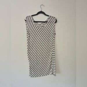 Caslon Stripe Mini Sheer Dress w/ Slit
